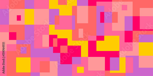 Colorful geometric background, geometric pattern texture, random square shape pattern, abstract pixels with cherfull colors