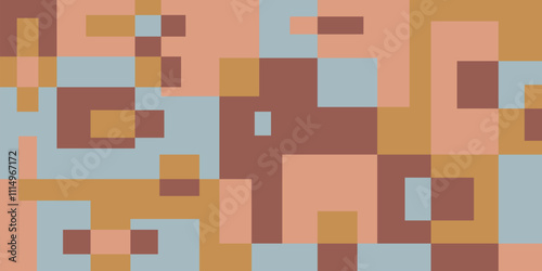 Colorful geometric background, geometric pattern texture, random square shape pattern, abstract pixels with pastel colors