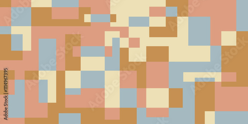 Colorful geometric background, geometric pattern texture, random square shape pattern, abstract pixels with pastel colors