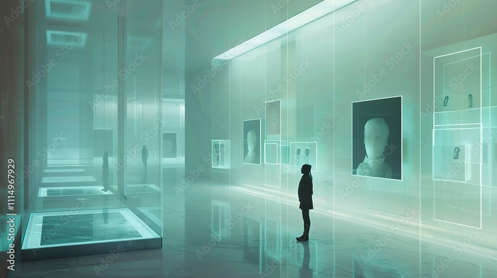 Fototapeta premium A serene digital visualization of a minimalist