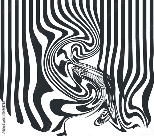Illusory distortion of striped texture.
