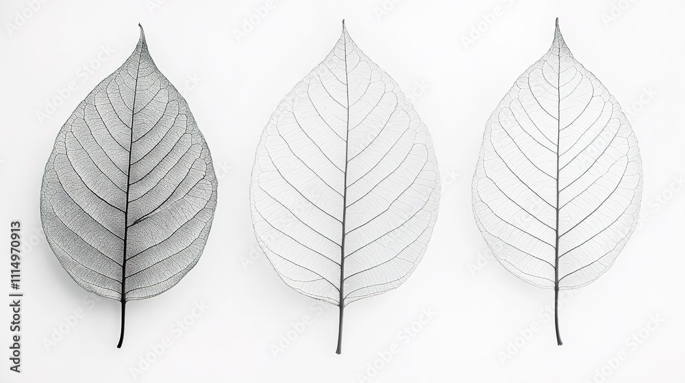 Obraz premium Simple yet elegant leaves, showcasing the understated beauty of nature, with delicate veins and soft curves that highlight the natural elegance and peaceful charm of plant life.
