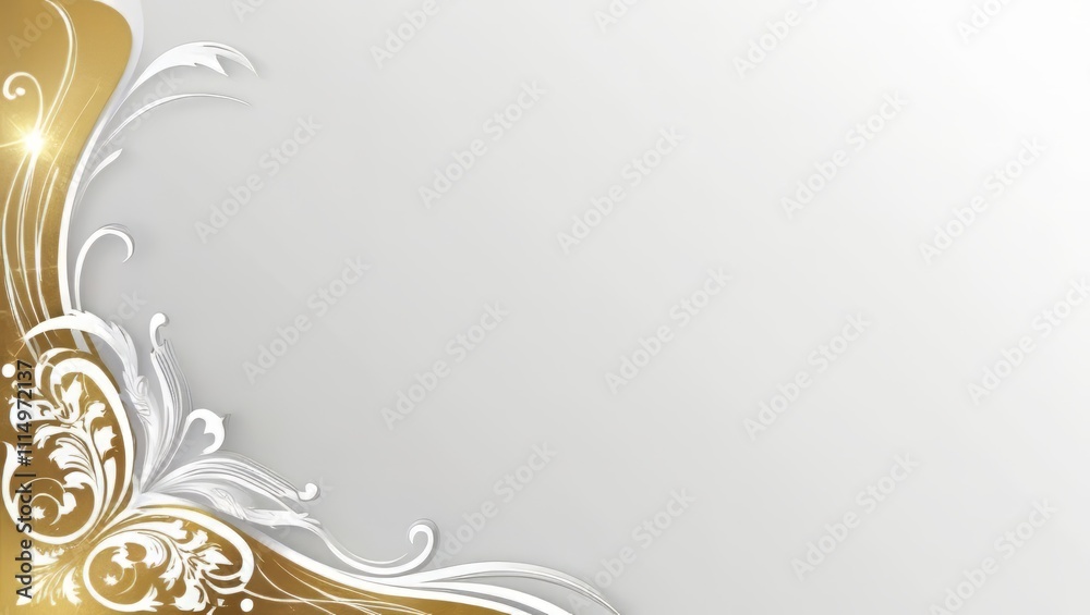 white background edged with gold ornaments white background edged with gold ornaments