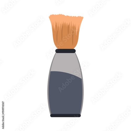 Barber shaving brush vector illustration, beard and hair shaving soap brush clip art, hairdresser equipment icon, beauty salon tools clipart
