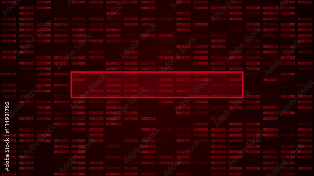 Abstract Red with Copy Space Shape for Custom Alert Text, Data Breach, Malware, Cyber Attack Video Animated Background