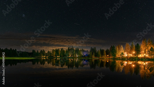 night landscape with reflection