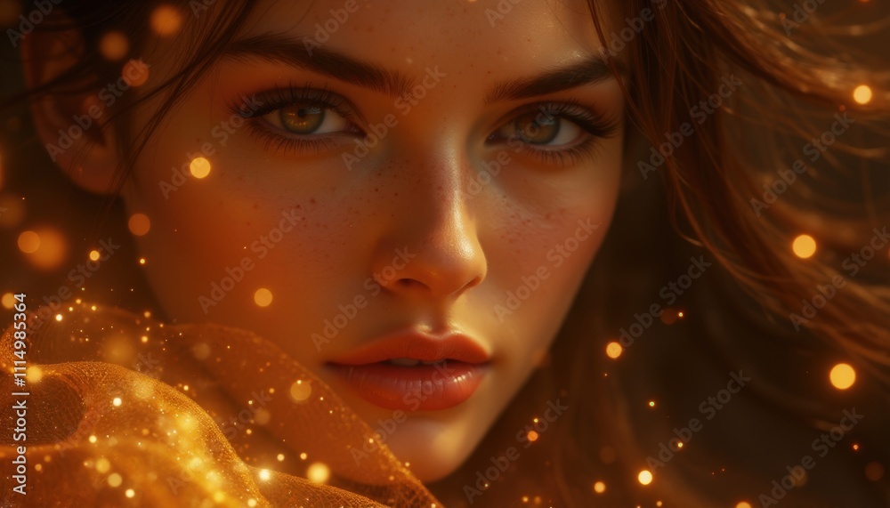 Ethereal portrait of a young woman a dreamy close-up of captivating beauty Ethereal portrait of a young woman a dreamy close-up of captivating beauty