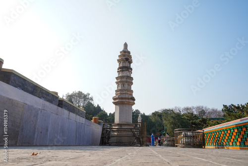 Stone Carving of Xumi Lingjing Site in Summer Palace, Beijing. photo