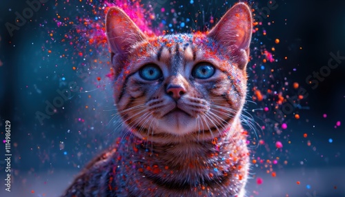 Vibrant cat portraits in creative outdoor settings artistic animal photography
