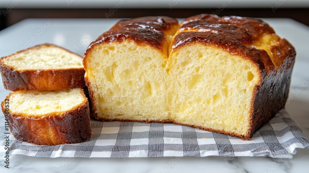 Delicious Golden Brioche Loaf Sliced Bread Bakery Homemade Dessert Delicious Golden Brioche Loaf Sliced Bread Bakery Homemade Dessert