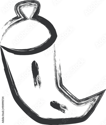 筆書き野菜単品アイコン　唐辛子