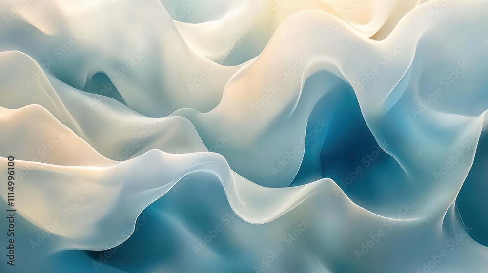 Fototapeta premium fluid abstract background with undulating waves in soft pastel colors, creating a harmonious and calming atmosphere, perfect for digital art or relaxation themes