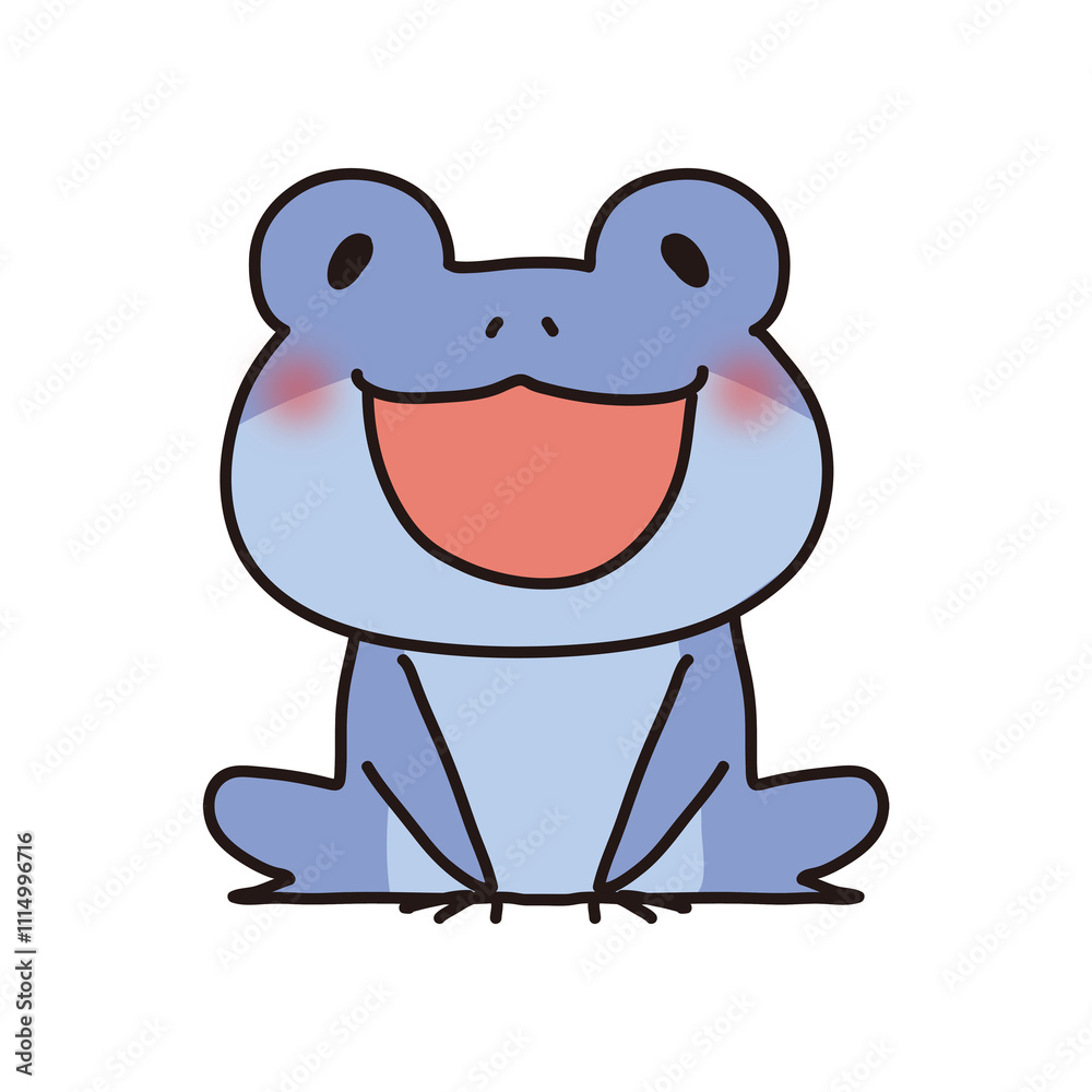 Fototapeta premium 笑顔の青い蛙