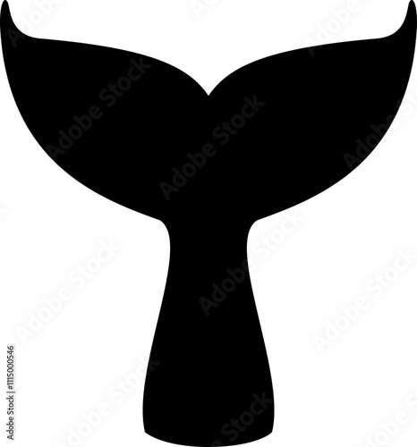 Minimalist Black whale tail Silhouette Graphic