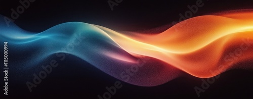 Vibrant Abstract Gradient Background with Glowing Orange and Blue Shapes on Dark Grainy Texture