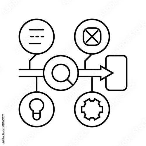 wizard of oz testing ux ui line icon vector. wizard of oz testing ux ui sign. isolated contour symbol black illustration