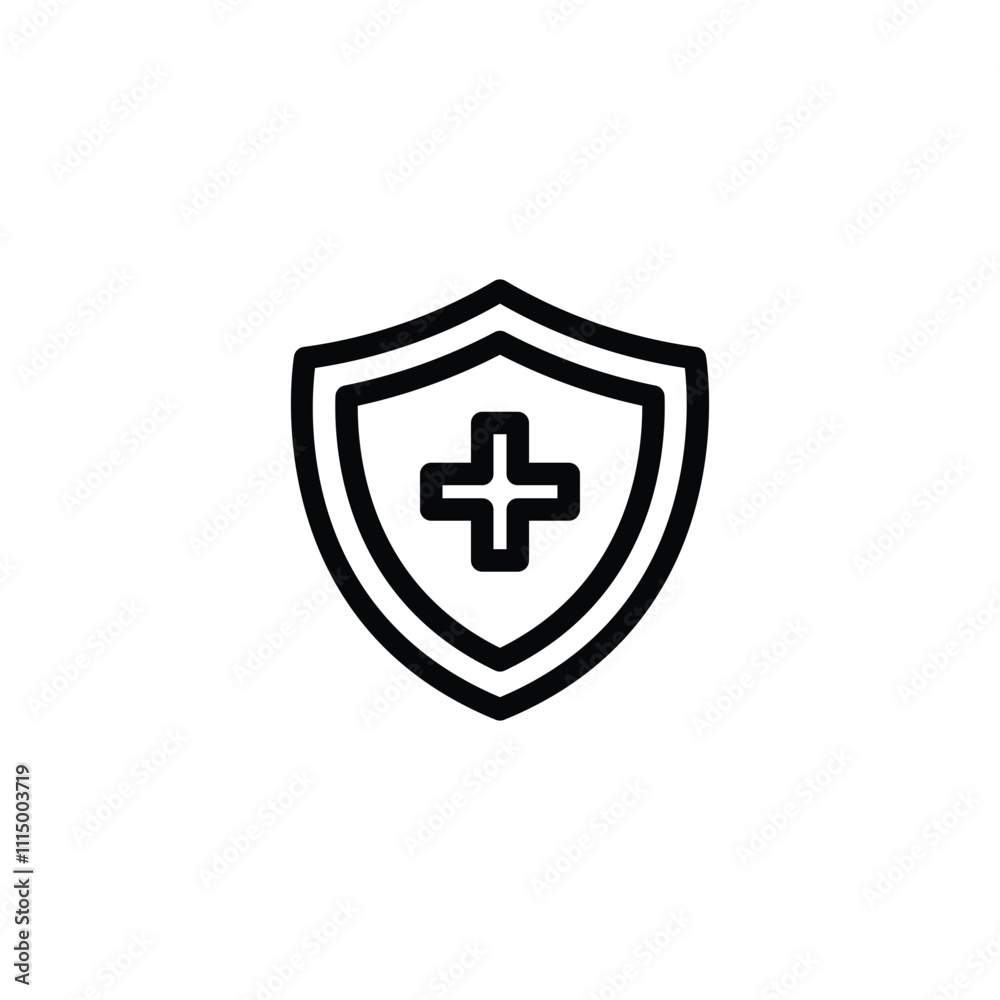 Health insurance icon, medical health protection icon vector	