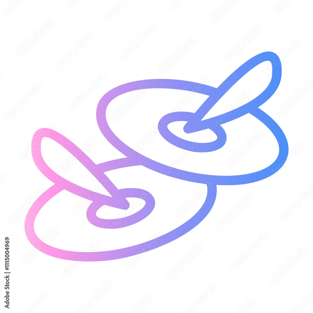 cymbal Line Gradient Icon cymbal Line Gradient Icon
