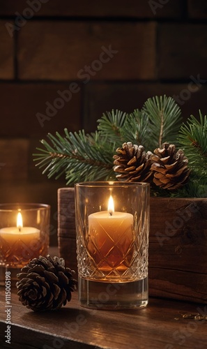 christmas decoration with candle