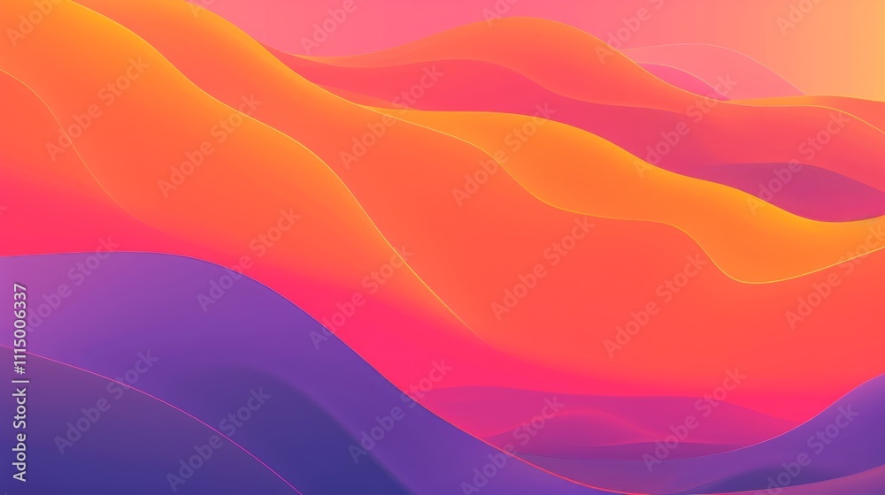 Fototapeta premium Abstract orange and purple wavy background.