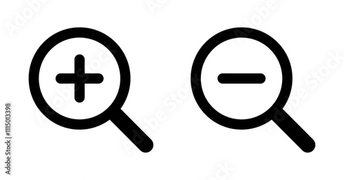 Magnifying glass with plus and minus symbol