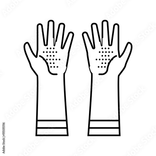chemical resistant gloves line icon vector. chemical resistant gloves sign. isolated contour symbol black illustration