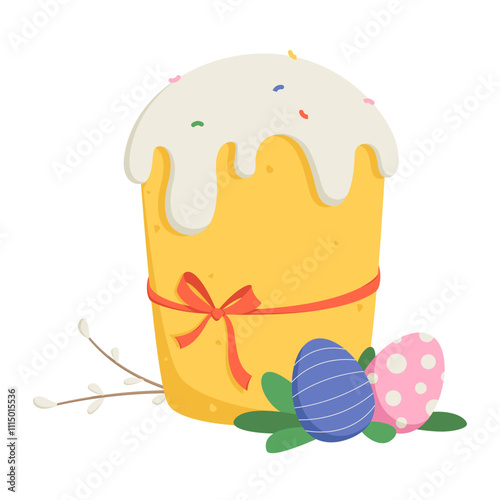 Easter sweet bread and eggs