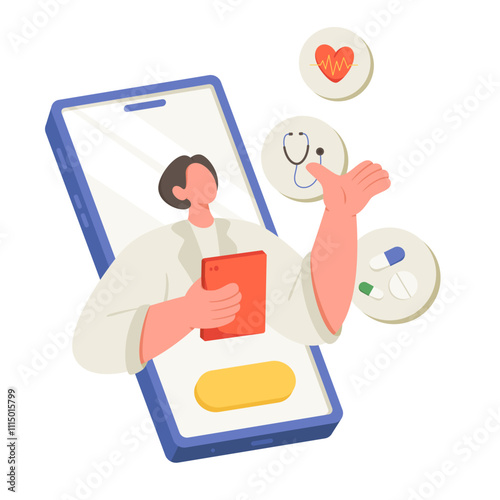 Online doctor's appointment on mobile phone