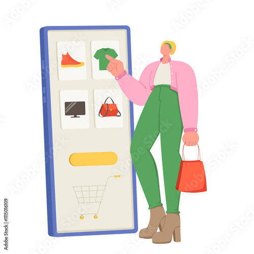 Woman shopping in an online store