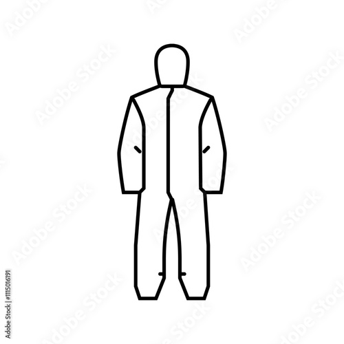 coveralls ppe protective equipment line icon vector. coveralls ppe protective equipment sign. isolated contour symbol black illustration