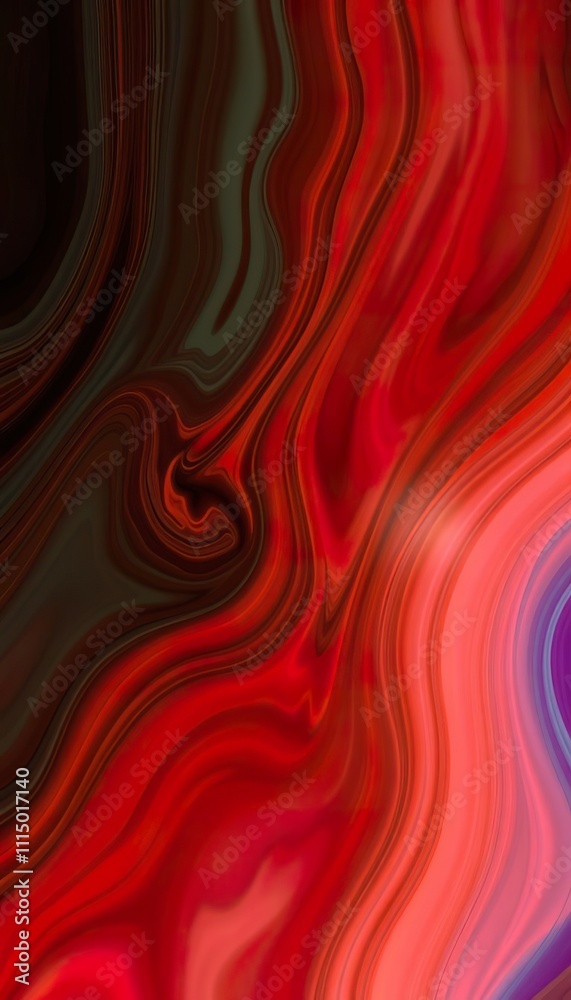 Fototapeta premium Abstract Red and Dark Swirling Marble Design