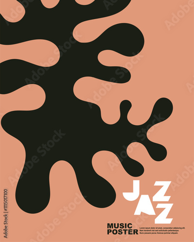 Vector template hand drawn abstract jazz poster color art