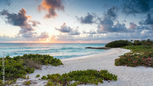 Arashi Beach Aruba Island Charm Sunset. Arashi Beach, on the island of Aruba, is a Caribbean paradise. The white sands photo