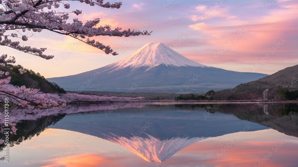Naklejka premium mt rainier at sunset