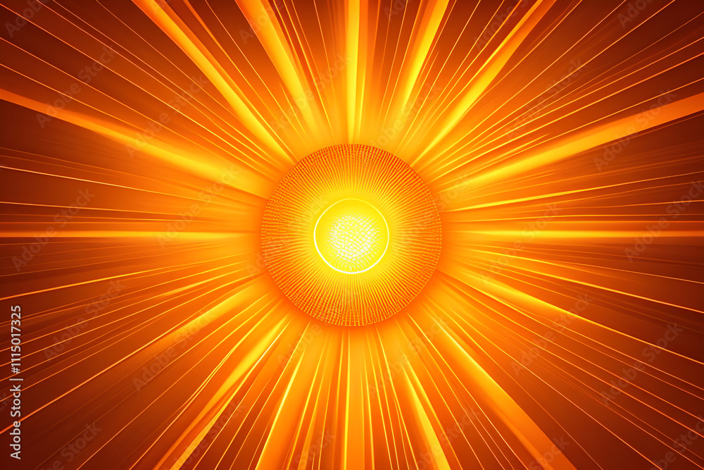 Sunburst illustration with bright orange and yellow rays, perfect for summer designs Sunburst illustration with bright orange and yellow rays, perfect for summer designs