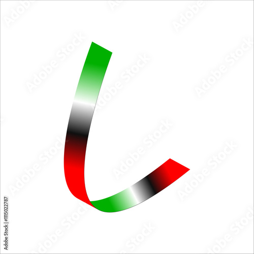 red white green black flag color gradient ribbon vector eps