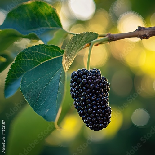 mulberry isolated on summer background