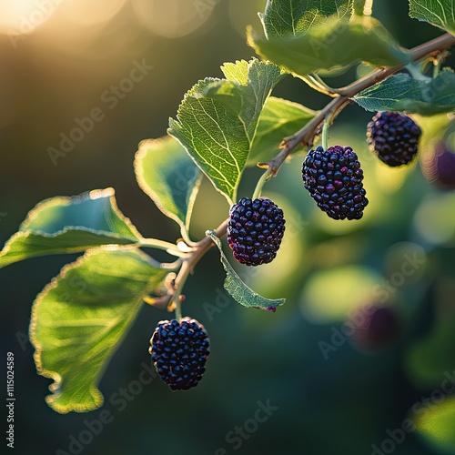 mulberry isolated on summer background