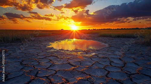 Drought has diminished both land and water resources, impacting the environment photo