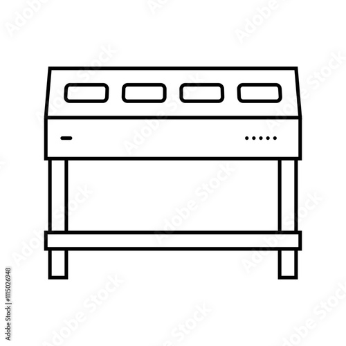 food warmer restaurant equipment line icon vector. food warmer restaurant equipment sign. isolated contour symbol black illustration