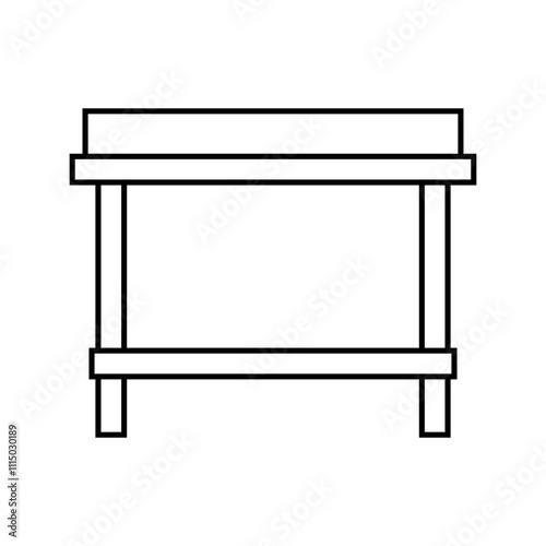 prep table restaurant equipment line icon vector. prep table restaurant equipment sign. isolated contour symbol black illustration