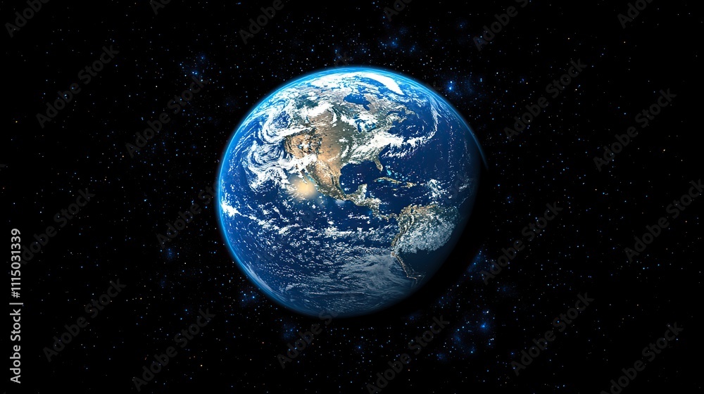 Obraz premium Earth viewed from space, highlighting the global crisis of climate change in a striking AI-generated visual