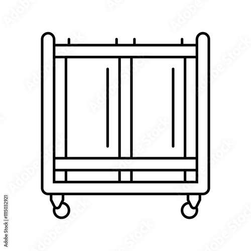 dish dispenser restaurant equipment line icon vector. dish dispenser restaurant equipment sign. isolated contour symbol black illustration