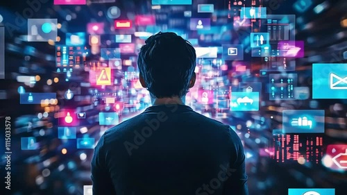 A visually captivating photo of a person watching streaming video content on a high resolution screen, illustrating the modern trend of consuming digital media through online platforms.