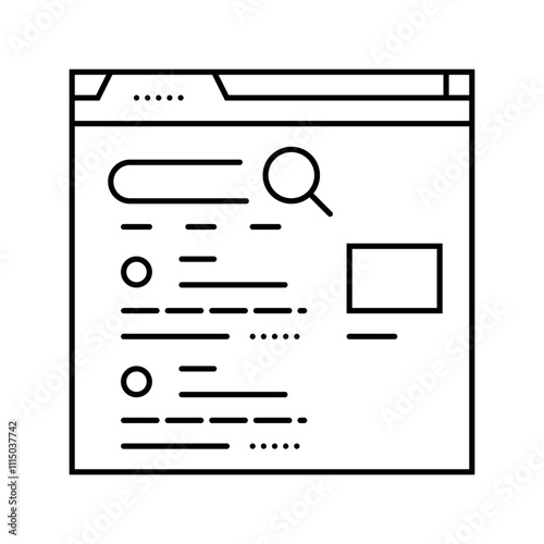 serp search engine results page line icon vector. serp search engine results page sign. isolated contour symbol black illustration