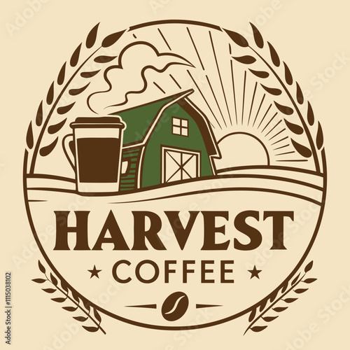  Farm-Themed Coffee Shop Logo.