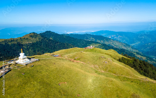 Aerial view of Mountain hill in Sailung, Nepal. photo