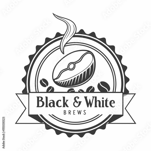  Monochrome Coffee Shop Logo.