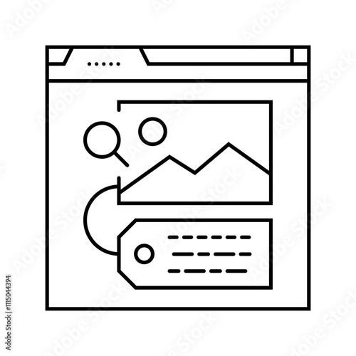 alt text seo line icon vector. alt text seo sign. isolated contour symbol black illustration