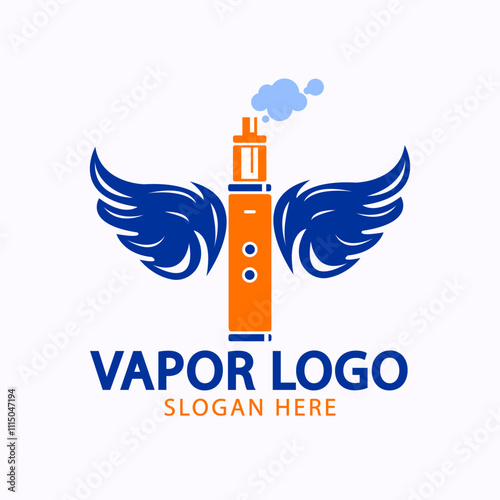 Vapor pod logo vector blue and orange color